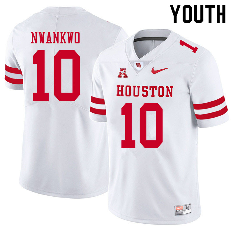 Youth #10 Chidozie Nwankwo Houston Cougars College Football Jerseys Sale-White - Click Image to Close
